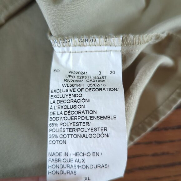 Dickies Mens Long Sleeve Button-Up Work Shirt Size XL Khaki Cotton/Polyester - Picture 8 of 15